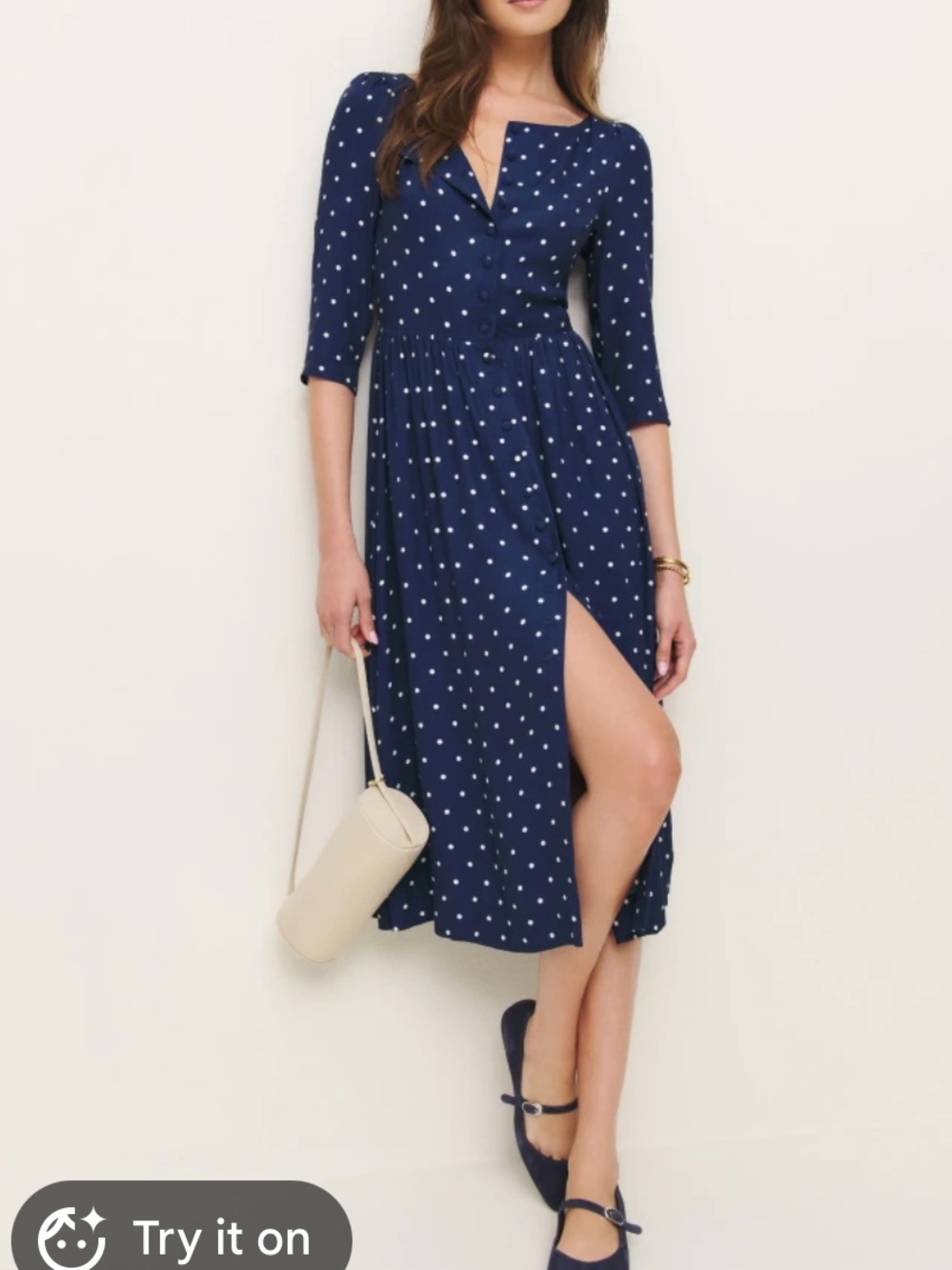 Reformation Navy midi Adair dress - Picture 6 of 6